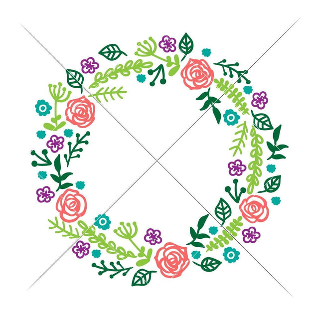 Circle with 3 Roses for Monogram svg png dxf eps Chameleon Cuttables LLC