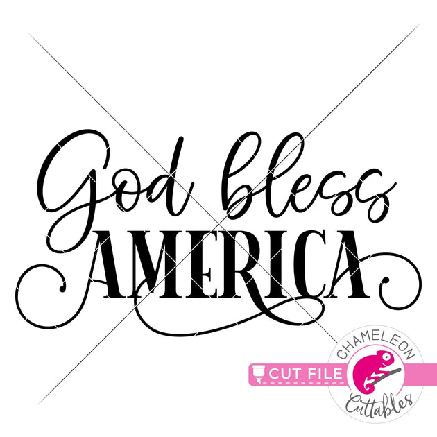 God Bless America Modern Farmhouse Svg Png Dxf Eps Jpeg Chameleon 