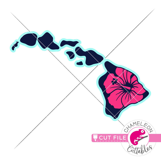 Hawaiian Flower SVG, Hibiscus Flower SVG, PNG, DXF, EPS, Cut Files For  Cricut And Silhouette