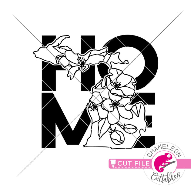 Floral Letter M SVG Cut File