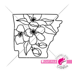 Arkansas state flower Apple Blossom outline svg png dxf eps jpeg SVG DXF PNG Cutting File