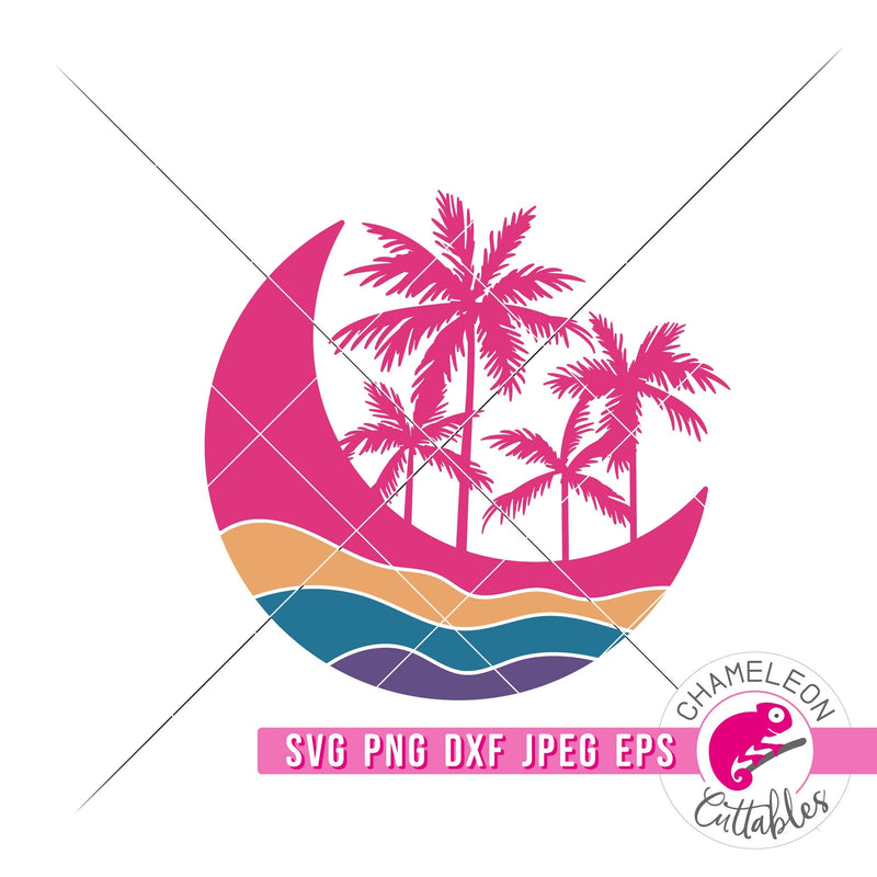 Beach Moon svg png dxf eps jpeg SVG DXF PNG Cutting File