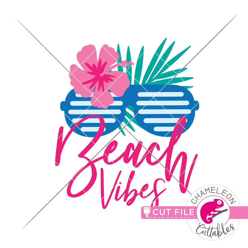 Beach Vibes Retro Sunglasses svg png dxf eps jpeg SVG DXF PNG Cutting File