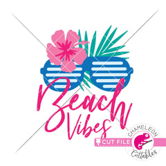 Beach Vibes Retro Sunglasses svg png dxf eps jpeg SVG DXF PNG Cutting File