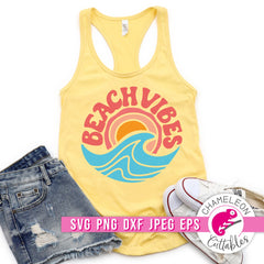 Beach Vibes Wave Retro svg png dxf eps jpeg SVG DXF PNG Cutting File