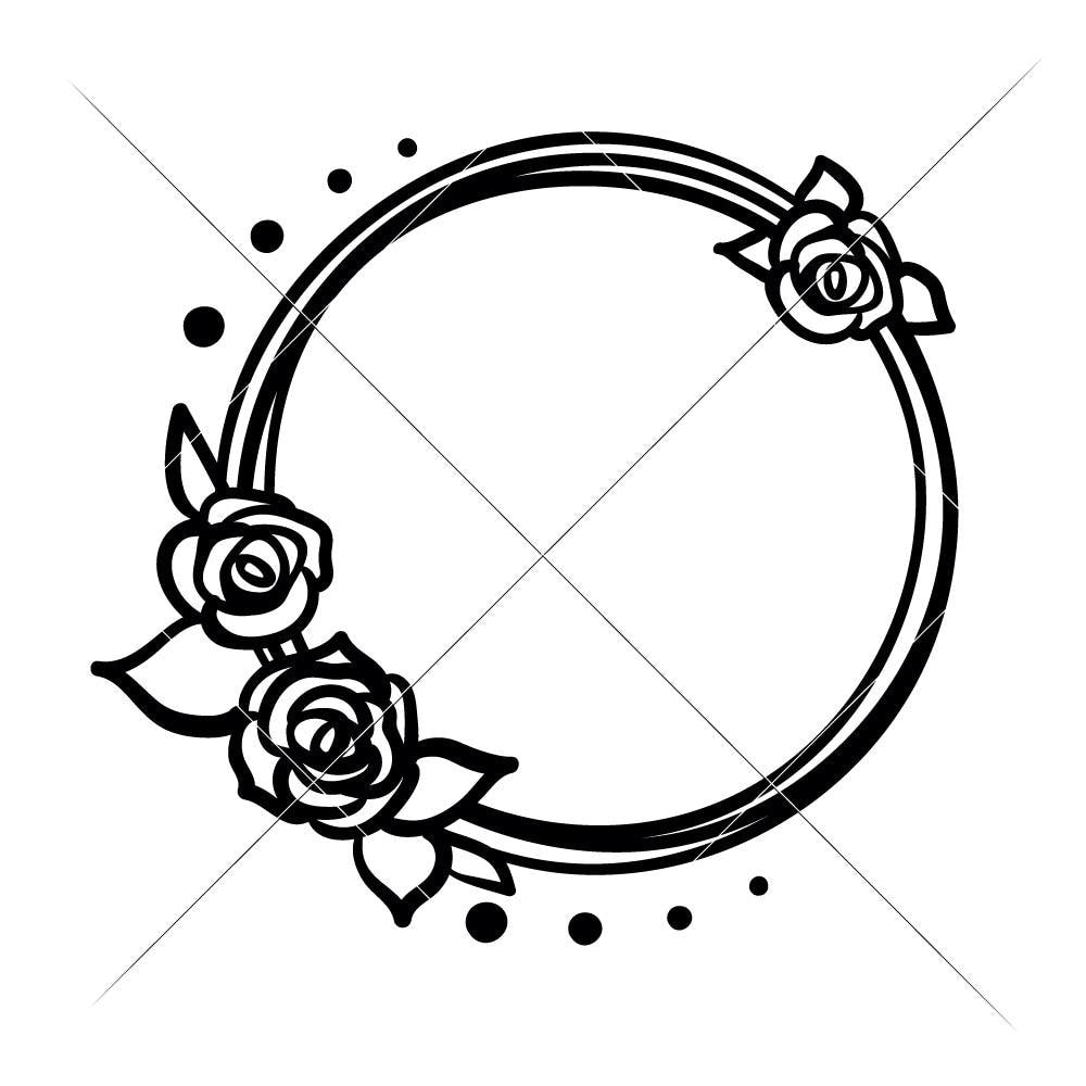 Rose Monogram Frame SVG