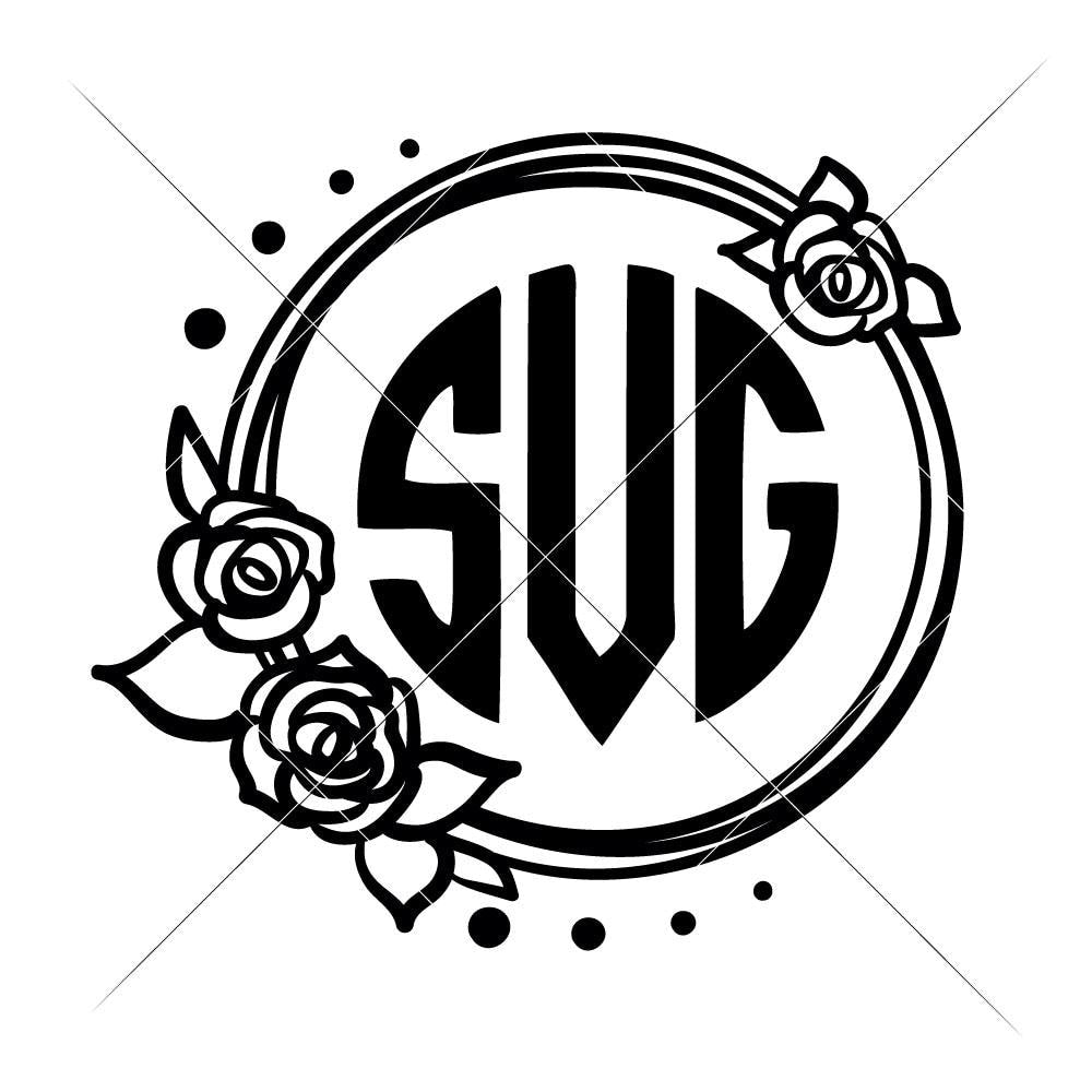Rose Monogram Frame SVG