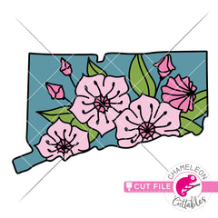 Connecticut state flower Mountain Laurel layered svg png dxf eps jpeg SVG DXF PNG Cutting File