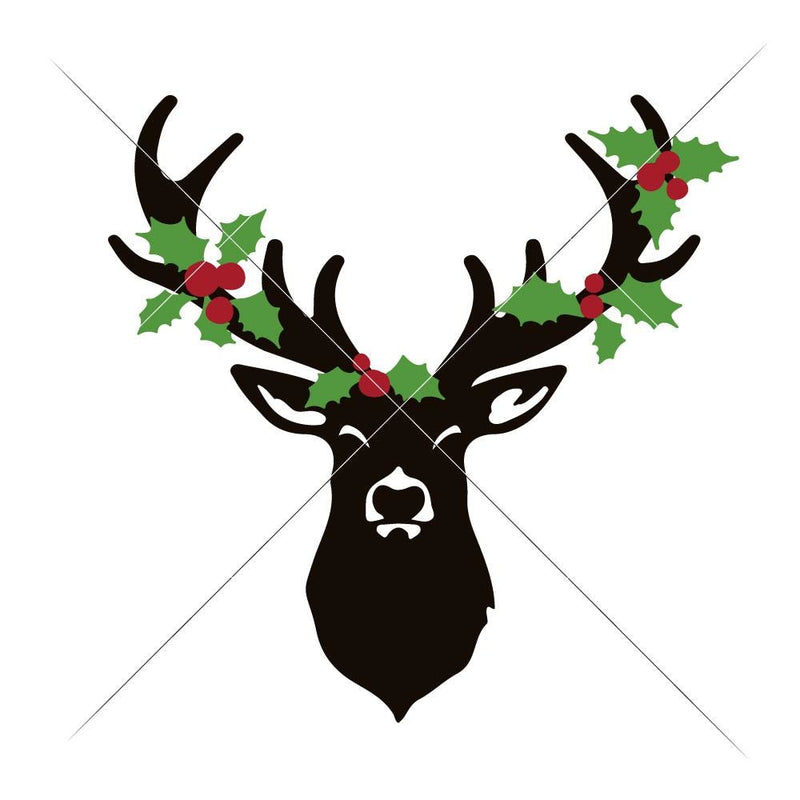 Deer With Mistletoe Svg Png Dxf Eps Svg Dxf Png Cutting File