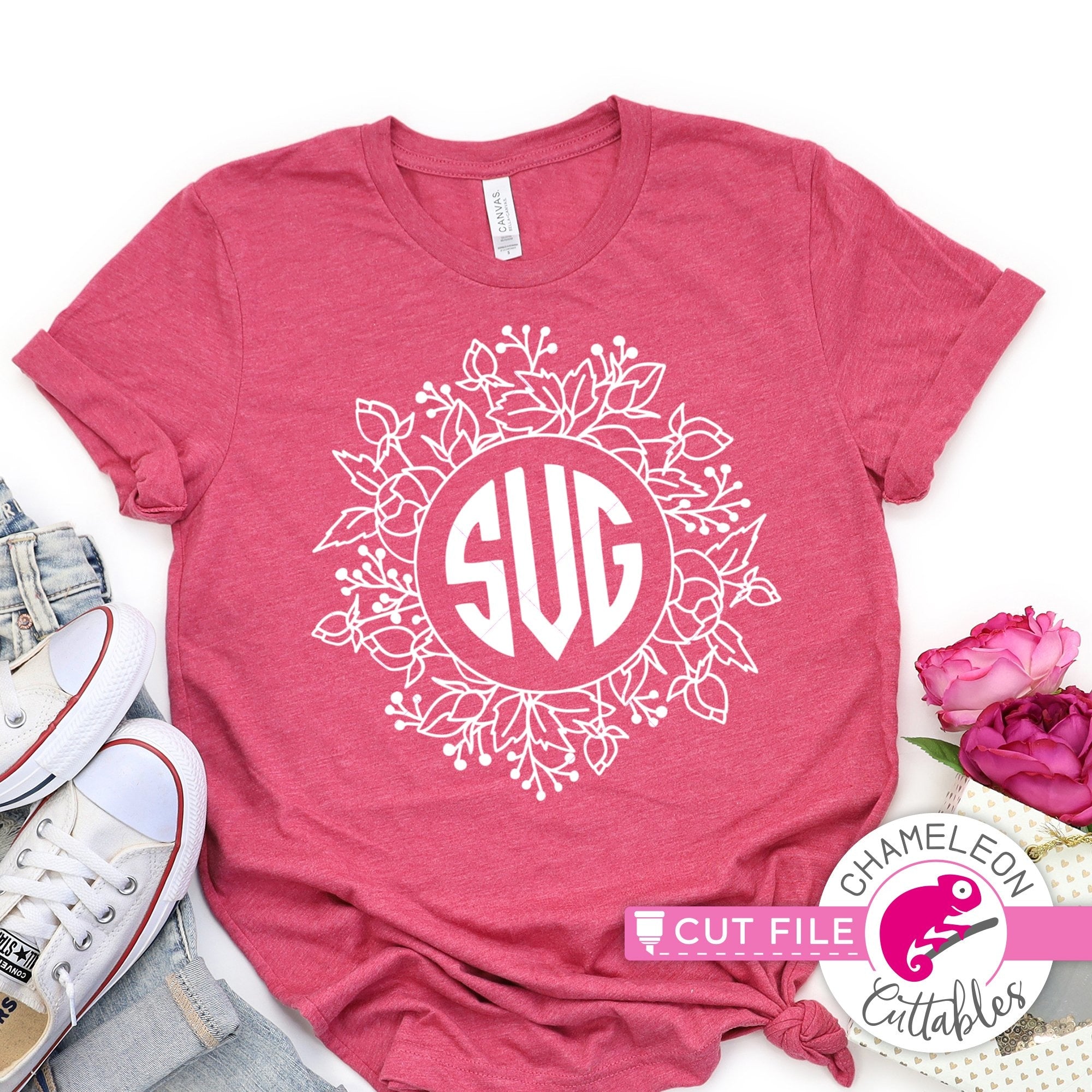 Floral Alphabet Letter V PNG & SVG Design For T-Shirts