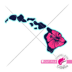 Hawaii state flower Hibiscus layered svg png dxf eps jpeg SVG DXF PNG Cutting File