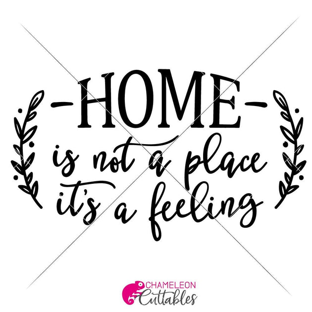 Home is not a place it’s a feeling svg png dxf eps Chameleon Cuttables ...