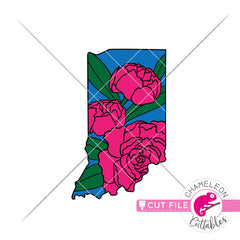 Indiana state flower peony layered svg png dxf eps jpeg SVG DXF PNG Cutting File