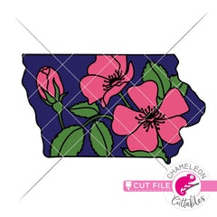Iowa state flower Wild Rose layered svg png dxf eps jpeg SVG DXF PNG Cutting File