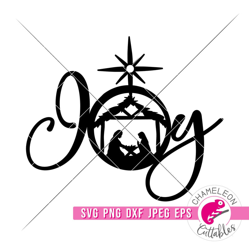 Joy Christmas Ornament Nativity Laser svg png dxf eps jpeg SVG DXF PNG Cutting File