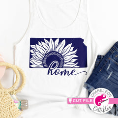 Kansas state flower Sunflower home outline svg png dxf eps jpeg SVG DXF PNG Cutting File