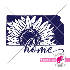 Kansas state flower Sunflower home outline svg png dxf eps jpeg SVG DXF PNG Cutting File