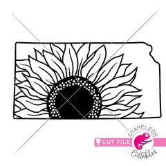 Kansas state flower Sunflower outline svg png dxf eps jpeg SVG DXF PNG Cutting File