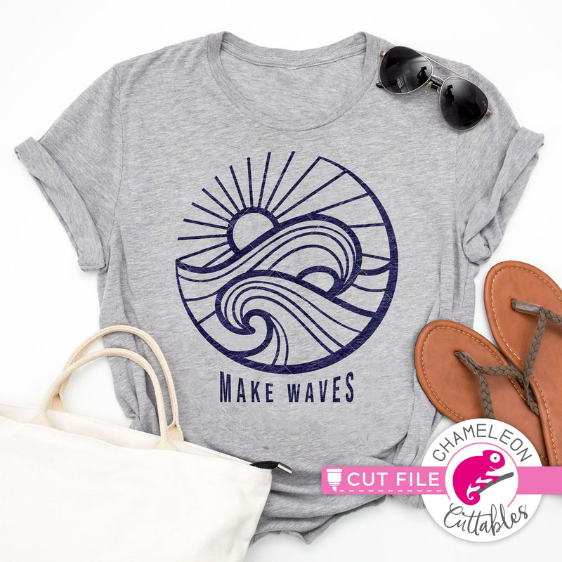 Make Wave Sunrise Circle Beach svg png dxf eps jpeg SVG DXF PNG Cutting File