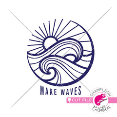 Make Wave Sunrise Circle Beach svg png dxf eps jpeg SVG DXF PNG Cutting File