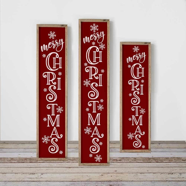 Merry Christmas vertical porch sign svg png dxf eps Chameleon Cuttables ...