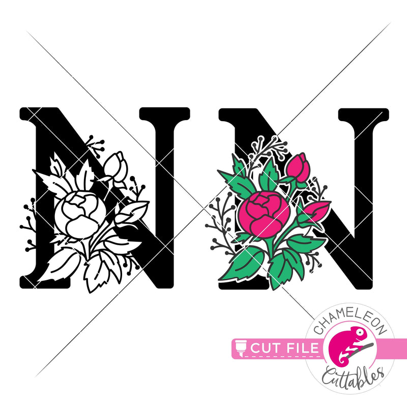 Exclusive Logo 535303, N Flower Monogram Logo