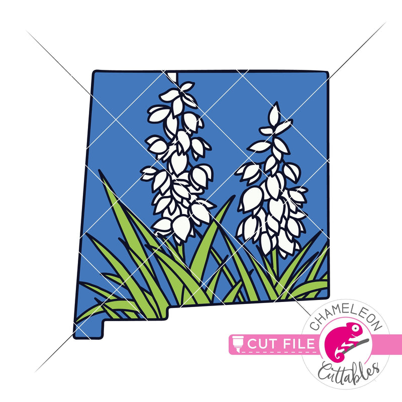 New Mexico state flower Yucca layered svg png dxf eps jpeg SVG DXF PNG Cutting File