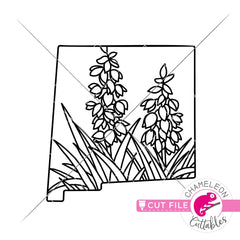 New Mexico state flower Yucca outline svg png dxf eps jpeg SVG DXF PNG Cutting File