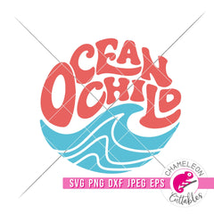 Ocean Child Wave Retro svg png dxf eps jpeg SVG DXF PNG Cutting File