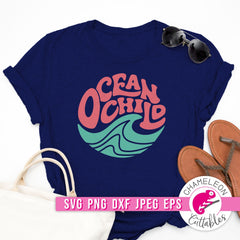 Ocean Child Wave Retro svg png dxf eps jpeg SVG DXF PNG Cutting File