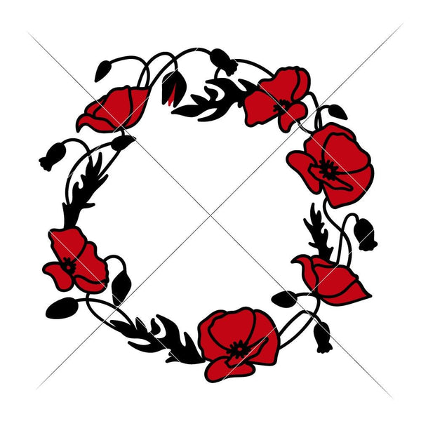 Rose circle frame SVG, Flower Monogram border