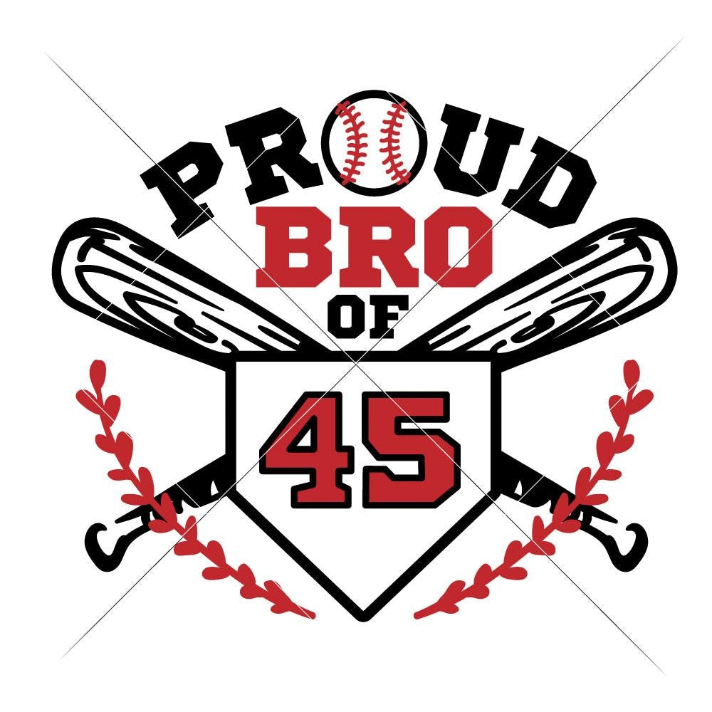 Proud Baseball Brother jersey number svg png dxf eps Chameleon Cuttables  LLC