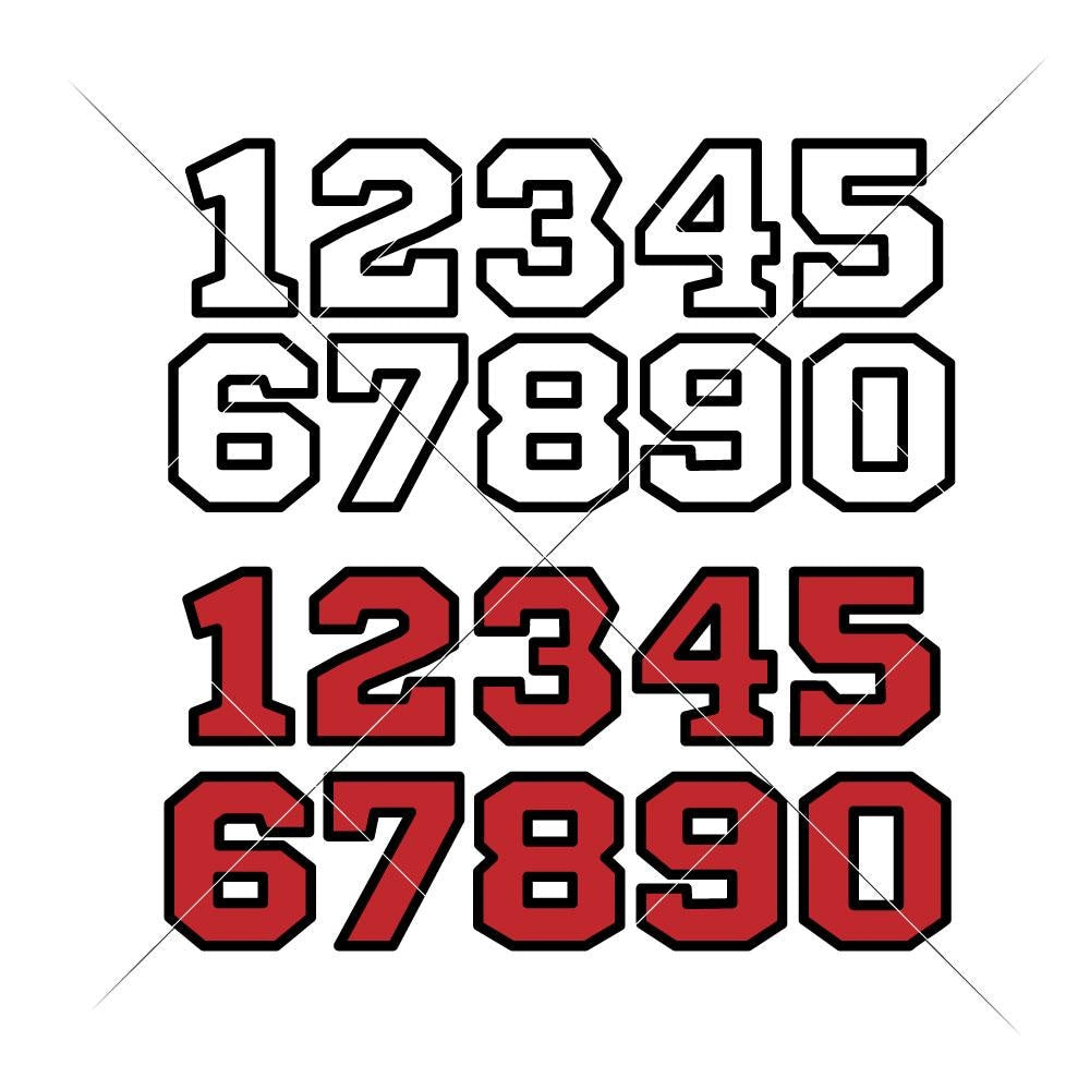 font baseball number