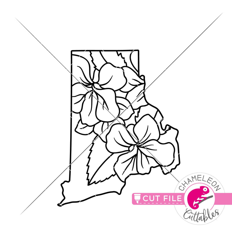 Rhode Island state flower Common Blue Violet outline svg png dxf eps jpeg SVG DXF PNG Cutting File