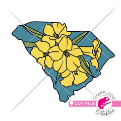 South Carolina state flower Yellow Jessamine layered svg png dxf eps jpeg SVG DXF PNG Cutting File