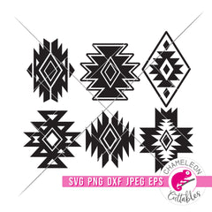 Southwestern inspired elements Aztec svg png dxf eps jpeg SVG DXF PNG Cutting File