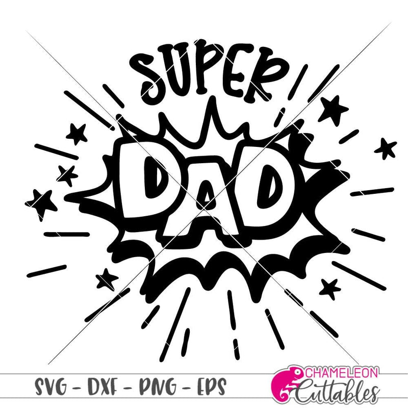 super dad clipart black and white