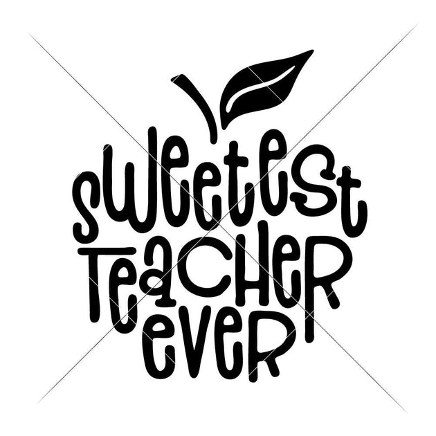 Sweetest Teacher ever Apple for oven mitt glove apron svg png dxf eps ...