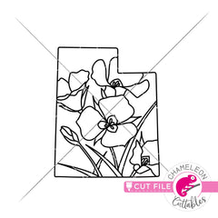 Utah state flower Sego Lily outline svg png dxf eps jpeg SVG DXF PNG Cutting File