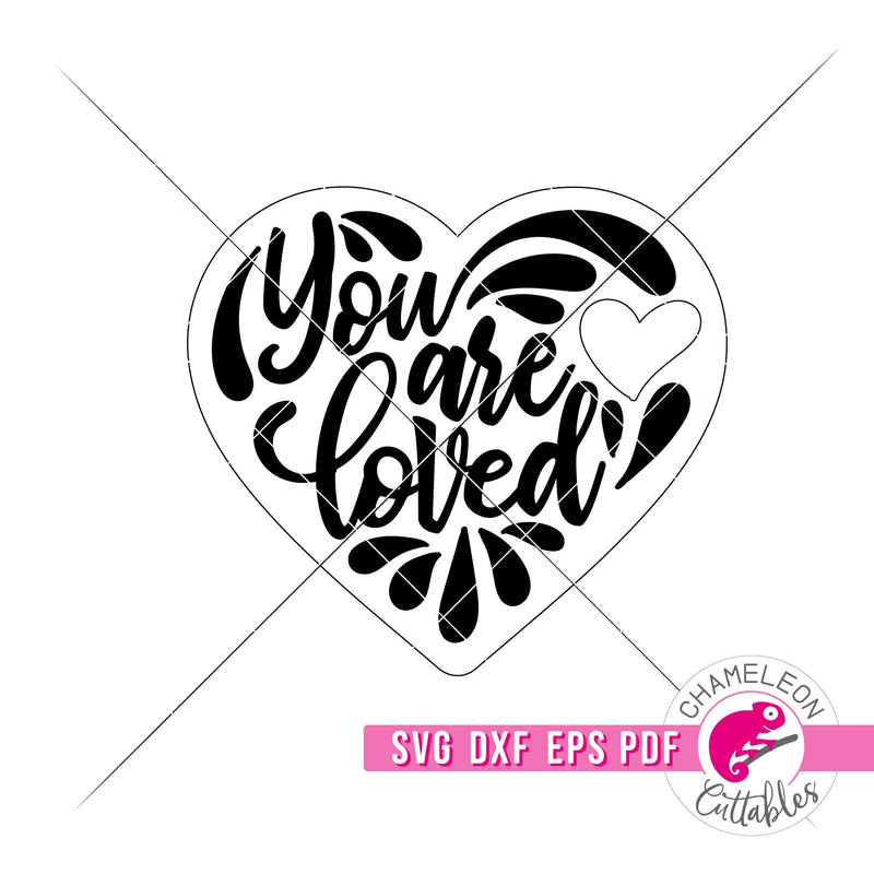 You are loved Heart Keychain for Laser cutter svg dxf eps pdf SVG DXF PNG Cutting File